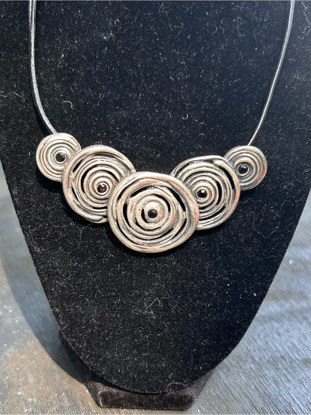 Chico's Silver-Tone Spiral Disc Necklace